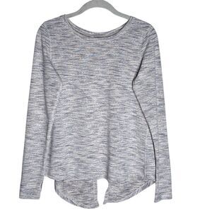 ZYIA Namaste Active Top Open Tie Back Long Sleeve Heather Gray Size Medium